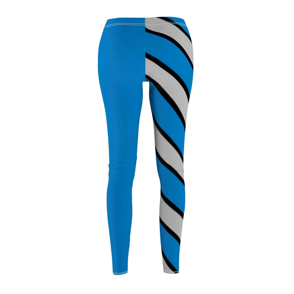 Blue and Grey Striped Leggings, Carolina Football Themed pants, Football fan gift, Game day leggings, Christmas gift