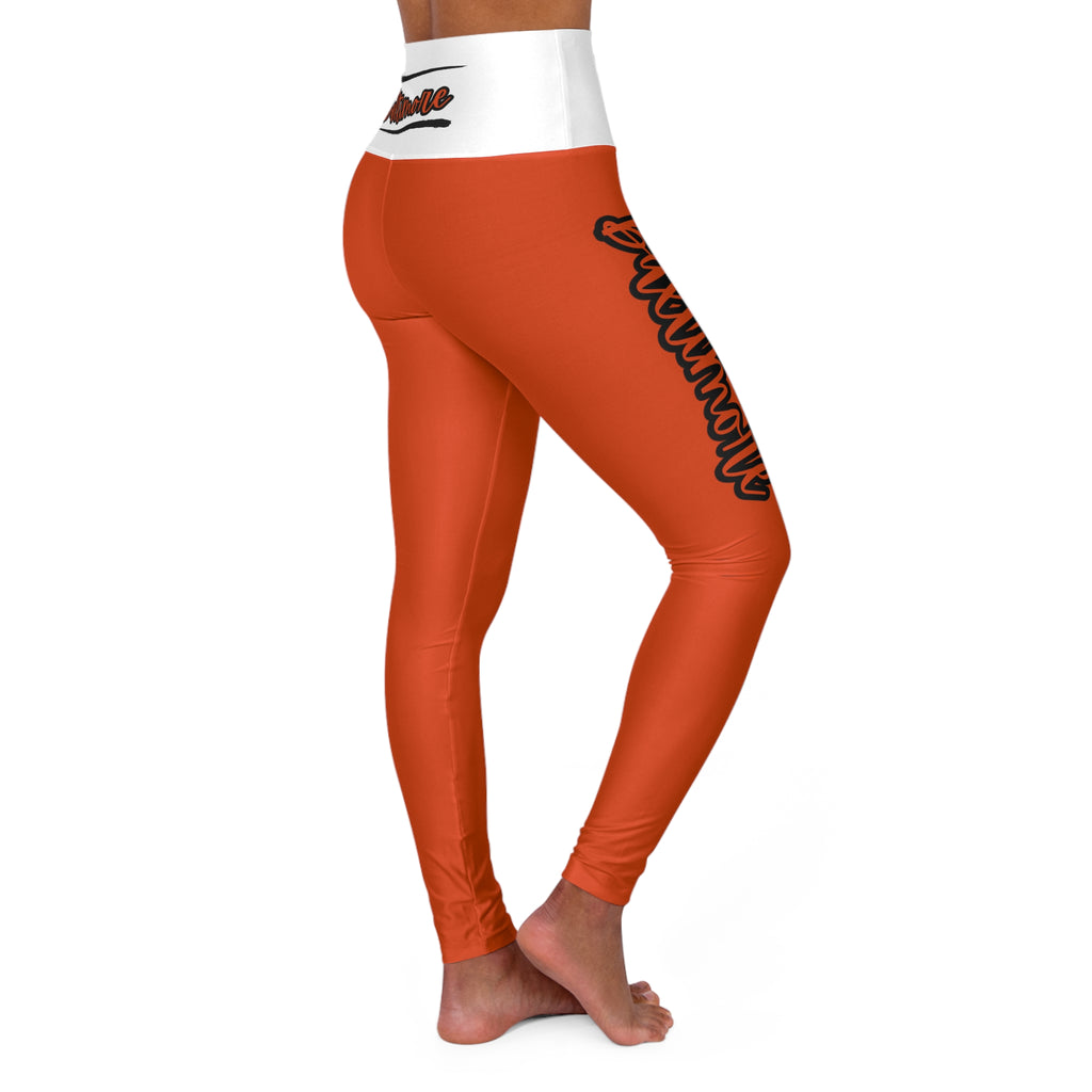 Orange and black High Waisted Yoga Leggings, Baltimore leggings, Baltimore baseball fan leggings, cute yoga pants, gift
