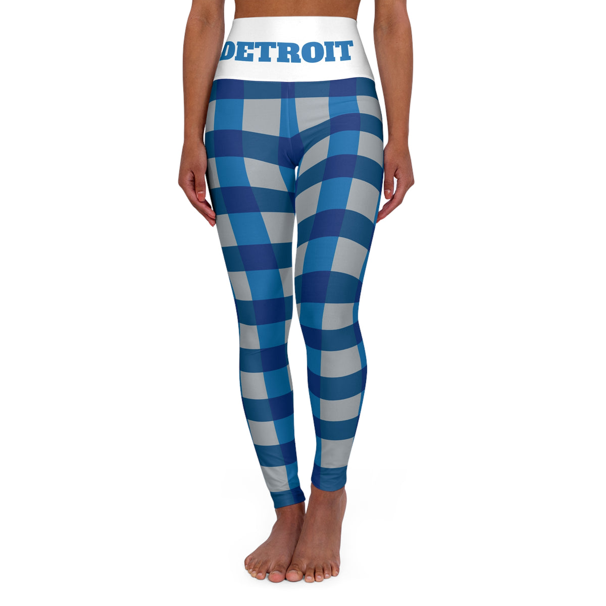 Blue, Grey, and White leggings, Detroit Football Themed Leggings, Football fan leggings, Detroit Fan gear, Women's Leggings, Gift
