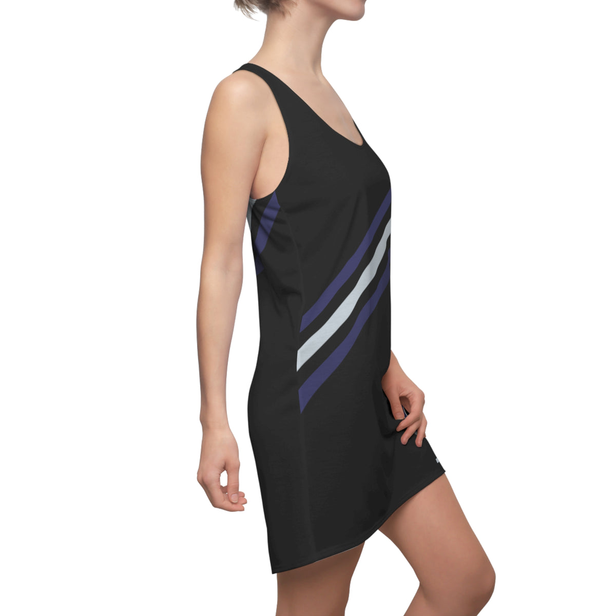 Black and purple women's racerback dress, sporty dress, Colorado baseball themed dress, baseball fan dress, cute summer dress, gift