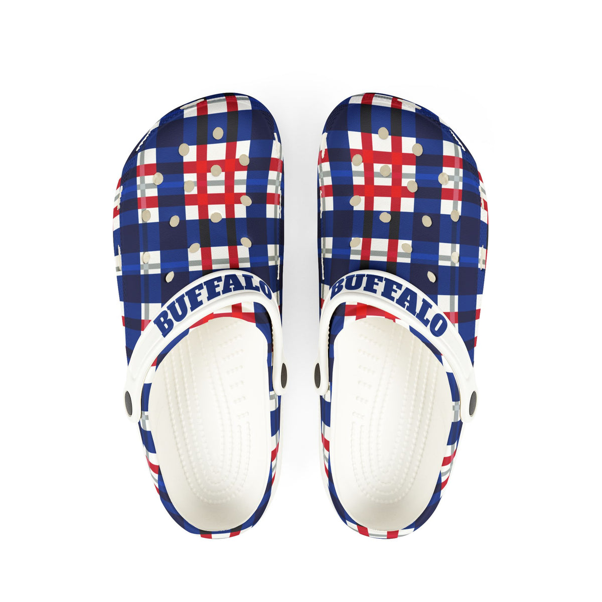 Blue Red Plaid Buffalo Clogs