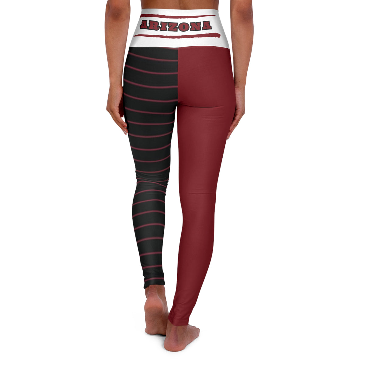 Arizona Football Themed High Waisted Yoga Leggings, Women's Cardinals leggings, Cardinals football fan pants, cute leggings, gift for her