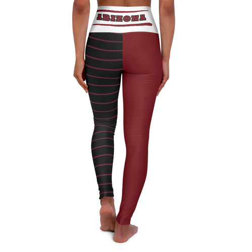 Arizona Football Themed High Waisted Yoga Leggings, Women's Cardinals leggings, Cardinals football fan pants, cute leggings, gift for her