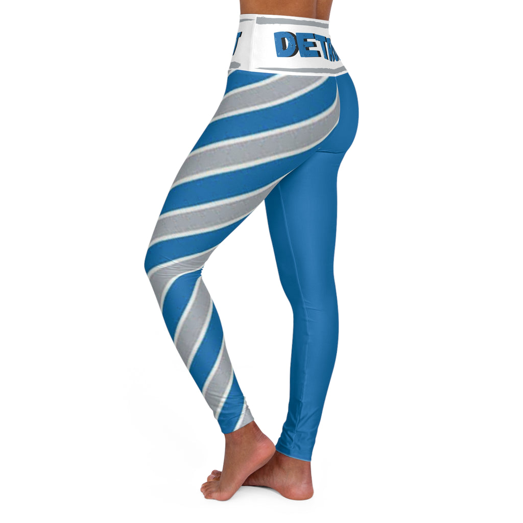 Detroit Football Themed Waisted Yoga Leggings