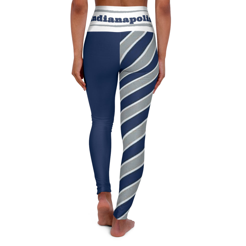 Indianapolis Football Themed High Waisted Yoga Leggings
