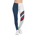 Red, white and blue striped Women's Leggings,  Cleveland baseball themed leggings, Women's casual leggings,  cute yoga pants, gift