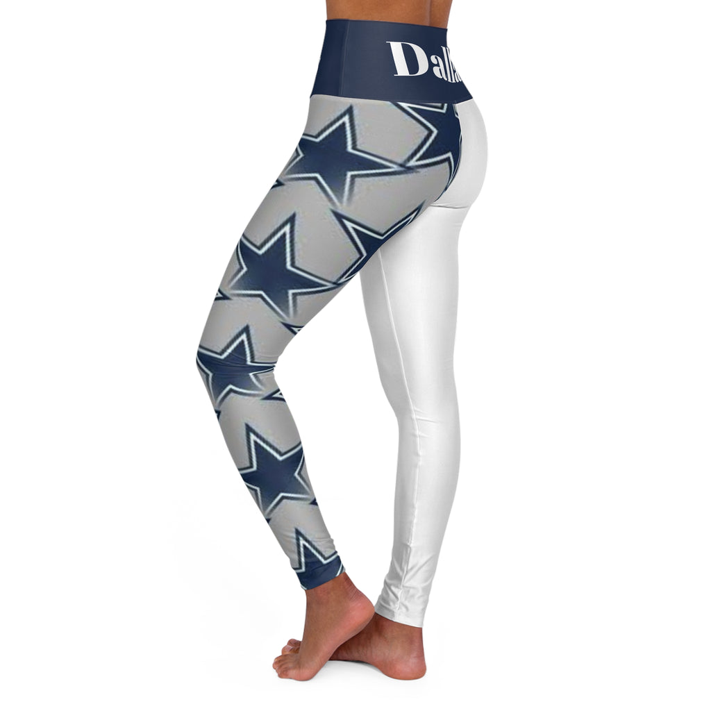 Women's Dallas Football Team Themed High Waisted Yoga Leggings