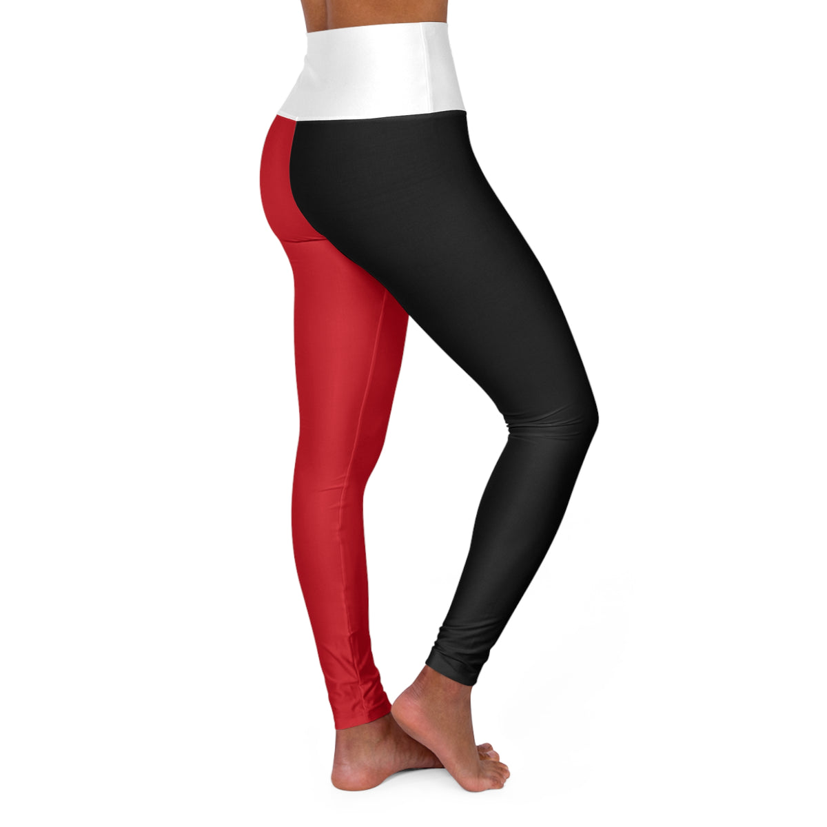 New Jersey Hockey Themed High Waisted Yoga Leggings, Devils Leggings, cute yoga pants, Women's Leggings,  gift