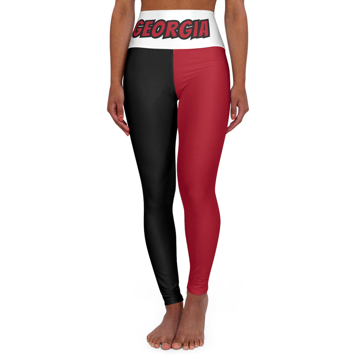 Red and black High Waisted Yoga Leggings,  Women's Leggings,  cute yoga  pants,  alumni gift, gift for student, gift