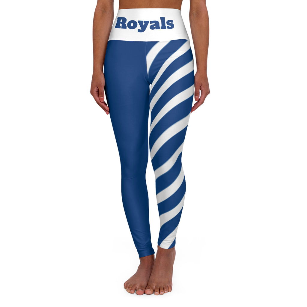 Blue Stripe High Waisted Yoga Leggings, Activewear for Fitness, Comfortable Leggings for Yoga, Exercise & Athleisure