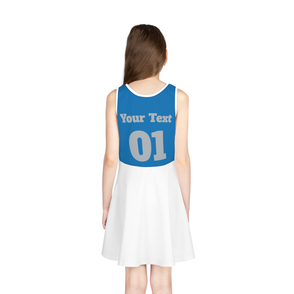 Detroit football themed Girls' dress, football fan Dress, game day Outfit, Birthday Gift, Toddler Dress, Christmas gift, matching dresses