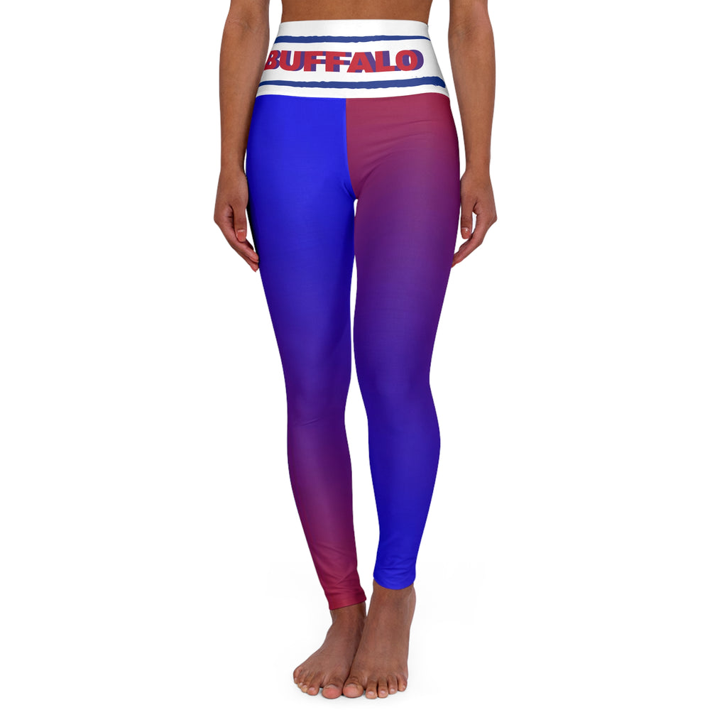 Buffalo Football Themed High Waisted Yoga Leggings