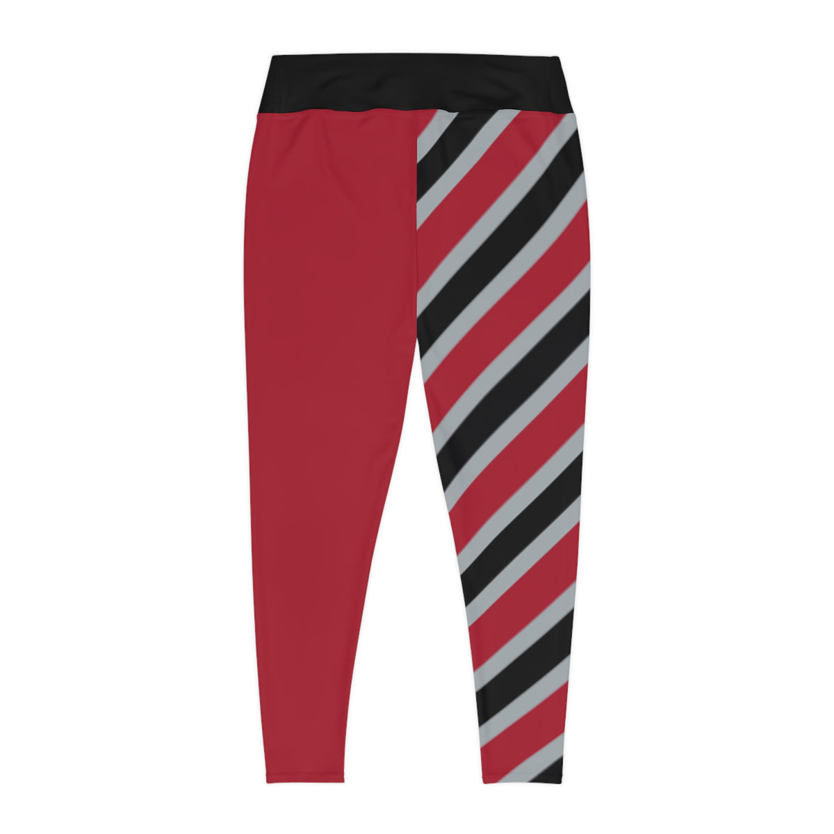 Red, grey and black striped Plus Size Leggings, Atlanta Football Themed Leggings, Women's Leggings, gift, Cute leggings, Plus size fashion