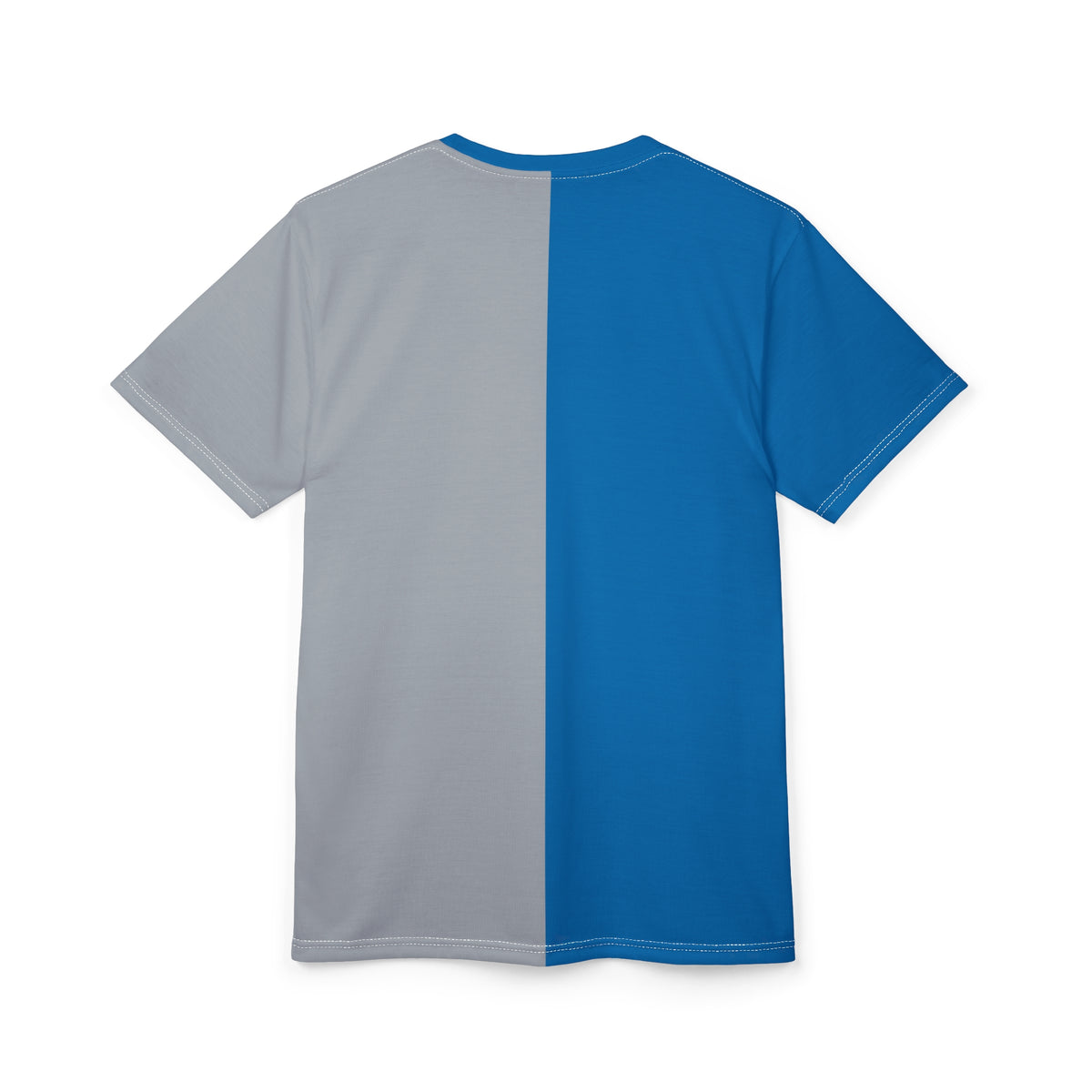 Detroit split color tee, Detroit football themed tee, Unisex shirt, football fan gear, matching outfit, Honolulu Blue, Detroit football