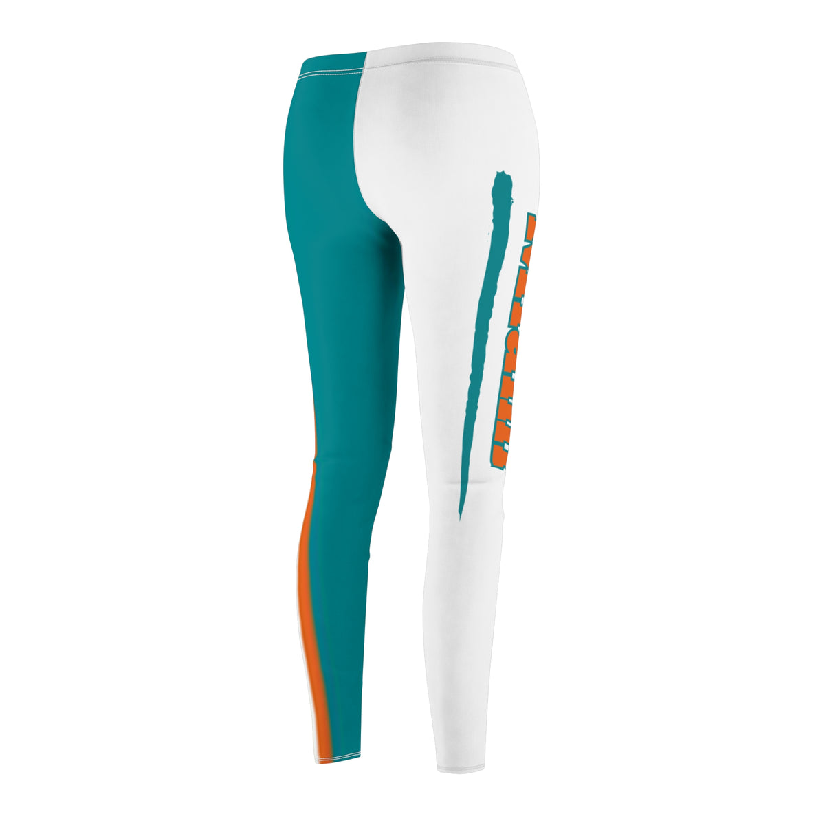 Miami Football Themed Leggings,  Women's Leggings,  Cute Dolphins Leggings, Dolphins Football Leggings, Yoga Pants, Gift