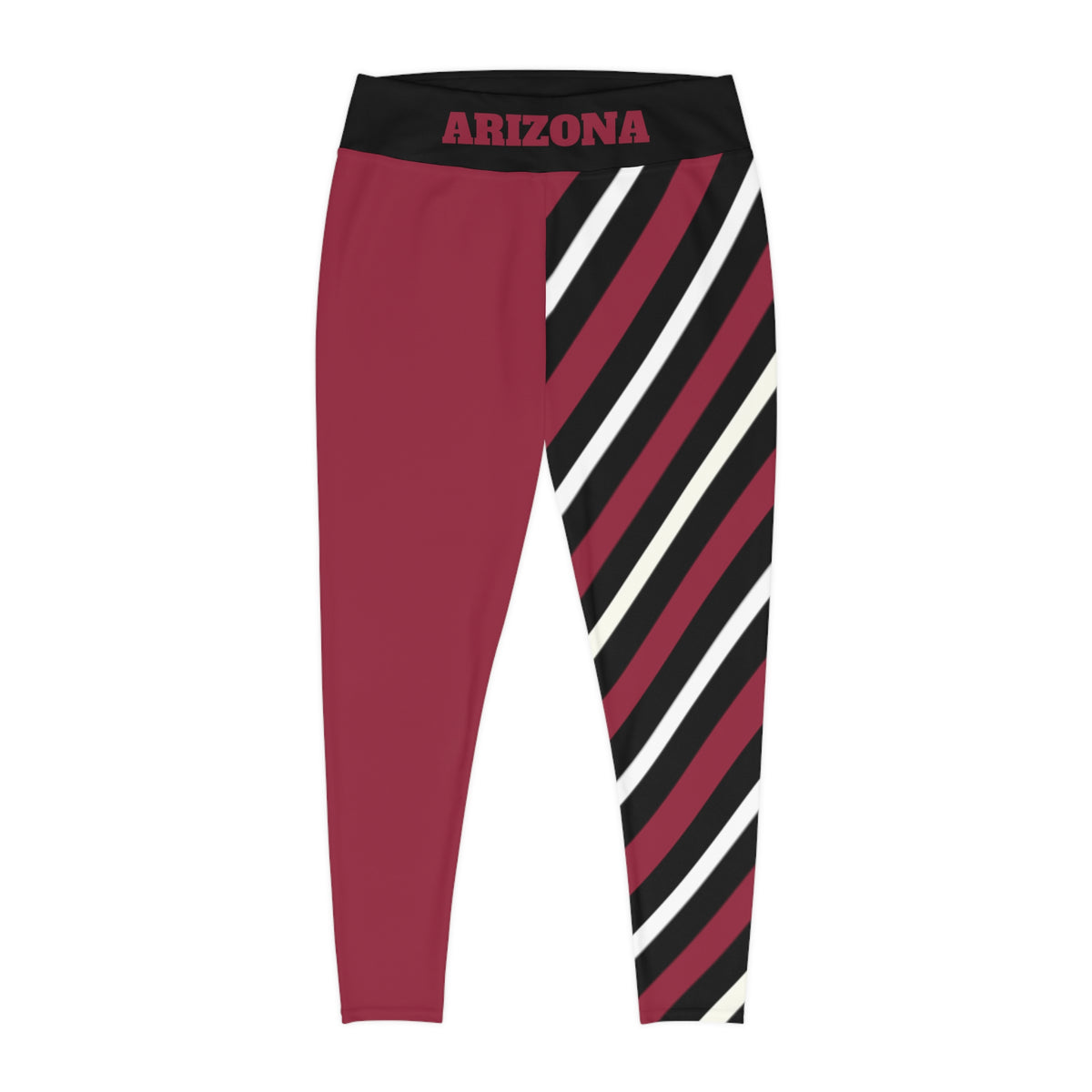 Stylish Plus Size Leggings with Red, Black and White Stripes, Arizona Football Themed Leggings, Plus Size Apparel, Cute Leggings, Gift