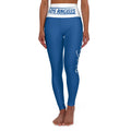 Vintage Los Angeles Baseball Themed High Waisted Yoga Leggings, Blue and white leggings, baseball fan git, game day pants
