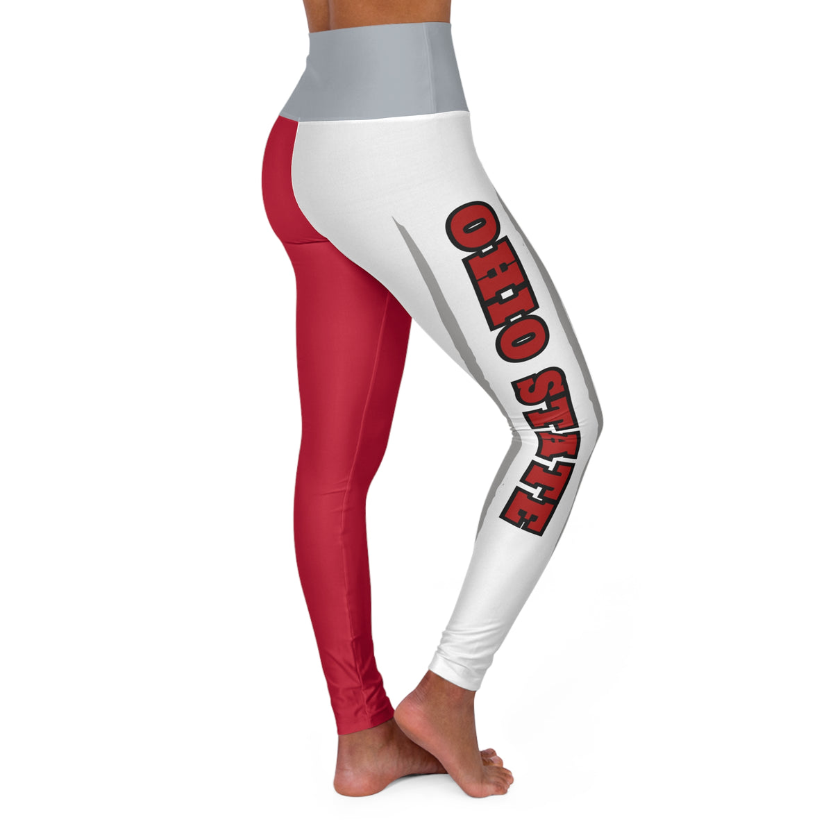 Ohio State Themed High Waisted Yoga Leggings