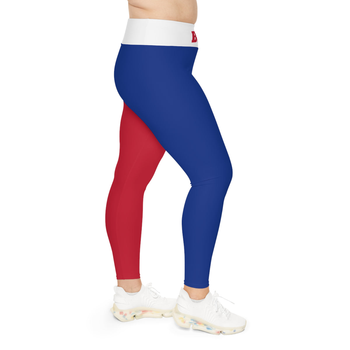 Buffalo Football Themed Plus Size Leggings, Red white and blue leggings, Plus Size, Casual Wear, Color-blocked Leggings, Gift, 4th of july