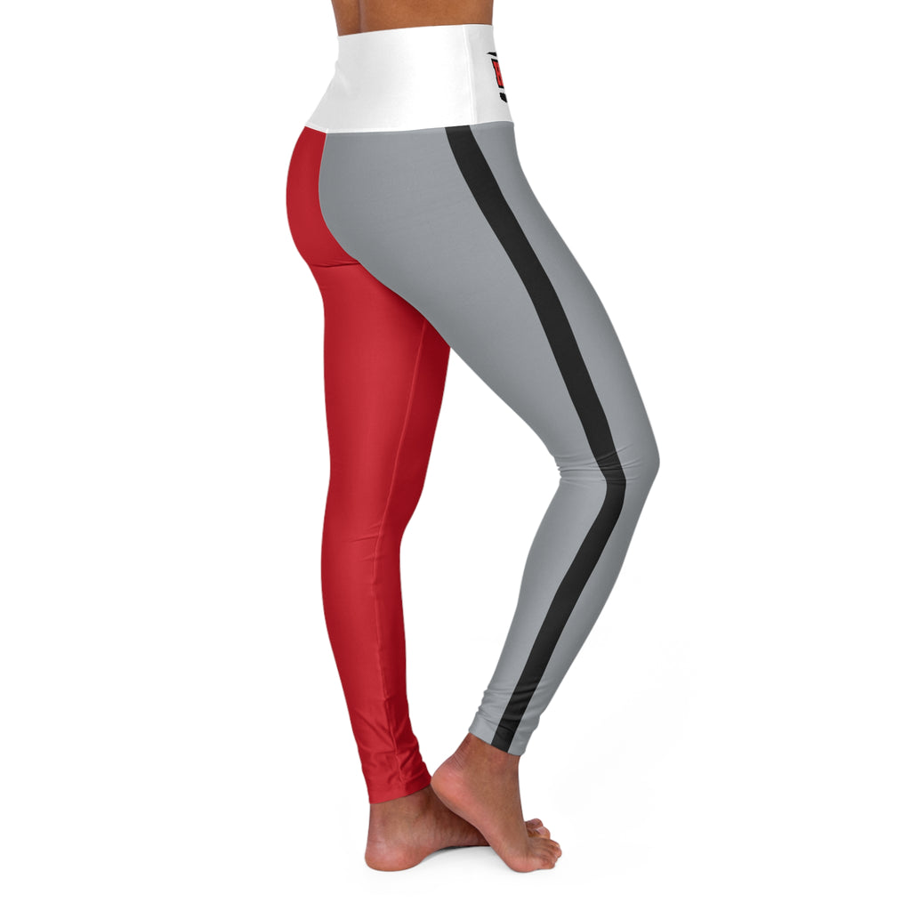 Carolina Hockey Themed High Waisted Yoga Leggings, Women's Hurricanes leggings, Cute leggings, Yoga Pants