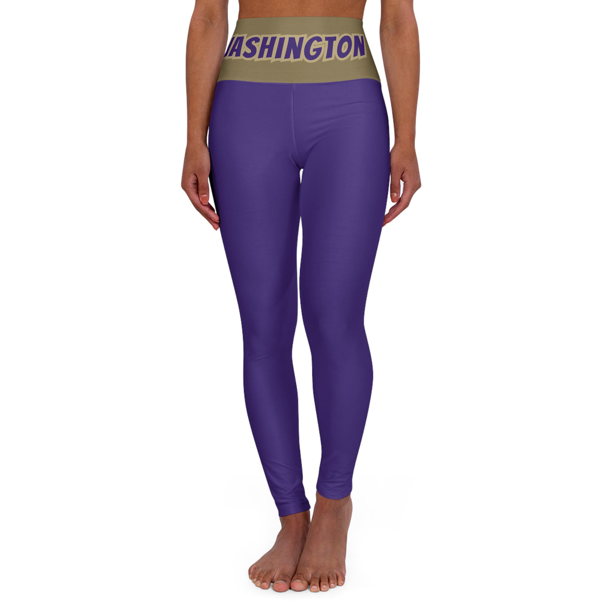 Purple and gold High Waisted Yoga Leggings, cute yoga pants,  Women's Leggings,  gift for alumni, gift for student, gift