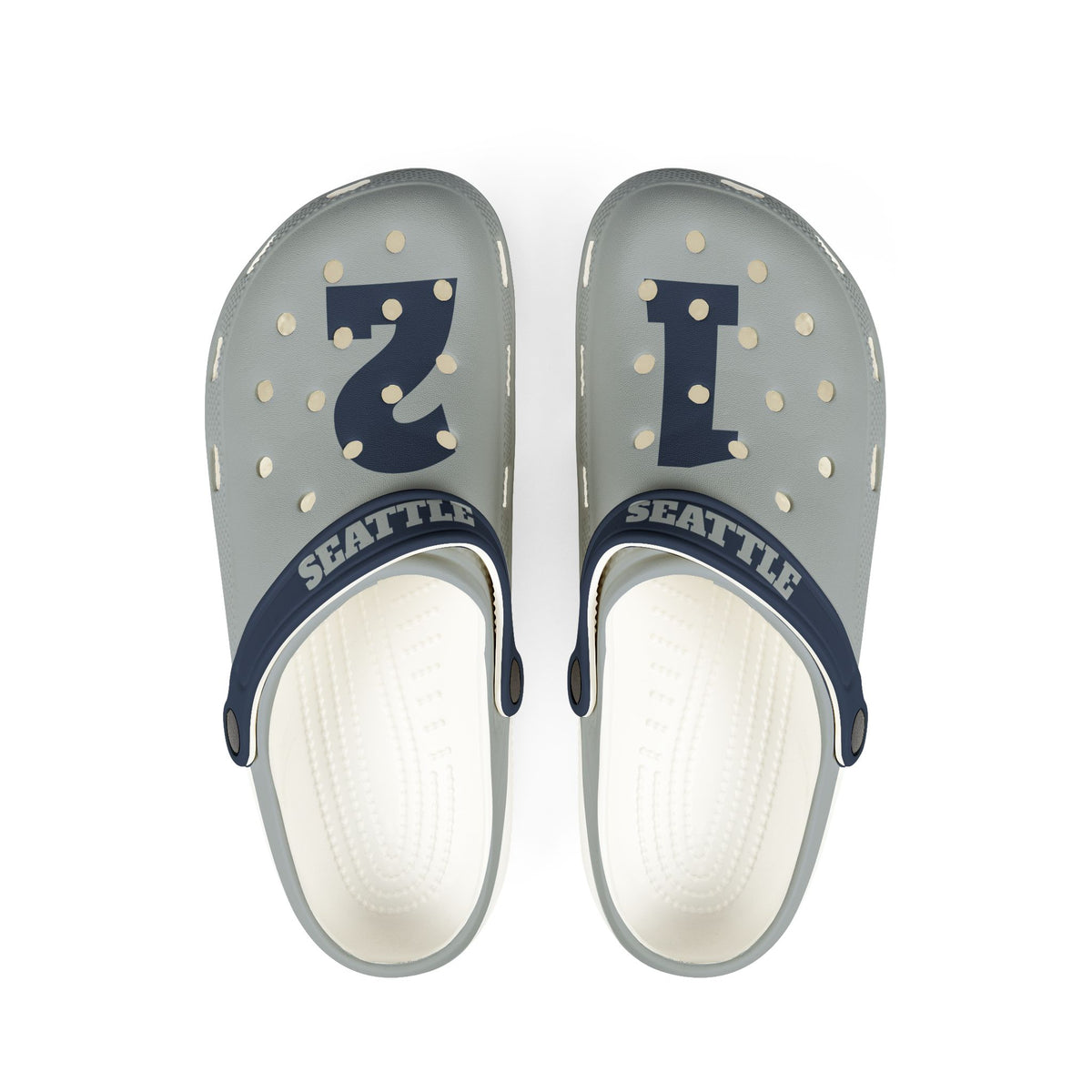 Seattle Seahawks Gray Shoes, Clogs