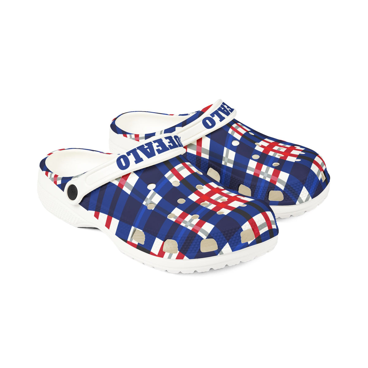 Blue Red Plaid Buffalo Clogs