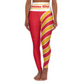 Kansas City Football Themed High Waisted Yoga Leggings, Women's Chiefs Leggings, Cute Football Pants, Game Day Leggings, Women's Yoga Pants