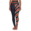 Blue and Orange striped leggings, cute yoga pants, sports fan leggings, Chicago Football Themed Leggings, Gift for Her, Christmas Gift