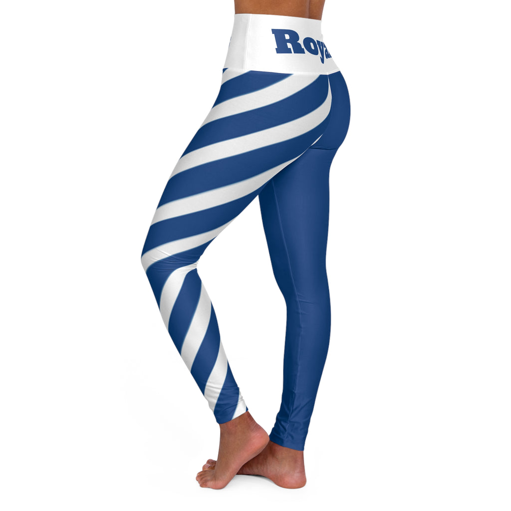 Blue Stripe High Waisted Yoga Leggings, Activewear for Fitness, Comfortable Leggings for Yoga, Exercise & Athleisure