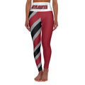 Red and Black Striped High Waisted Yoga Leggings, Women's Leggings, Atlanta Football Themed Leggings, Cute Leggings, Football Fan, Gift