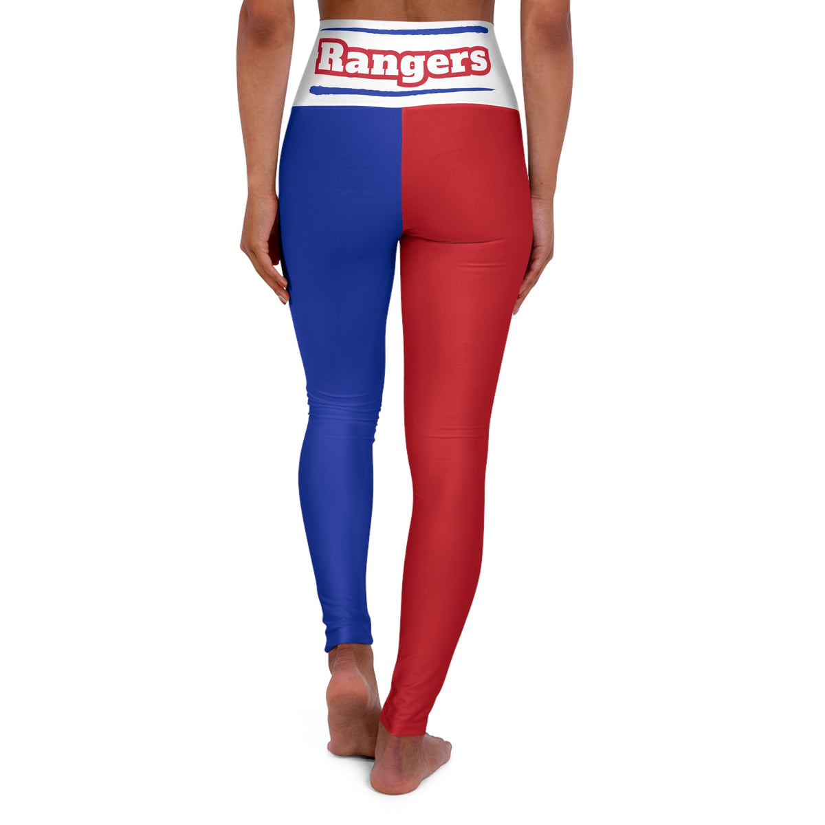 Women's New York Hockey Themed High Waisted Yoga Leggings,  Rangers Leggings, Cute yoga pants, Women's Leggings,  gift