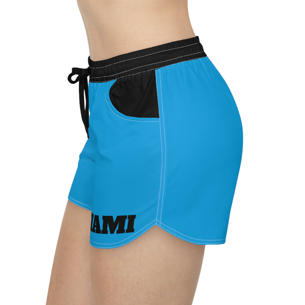 Blue and Black women's shorts, Miami baseball themed shorts, cute shorts, baseball fan shorts, gift, casual shorts, game day shorts