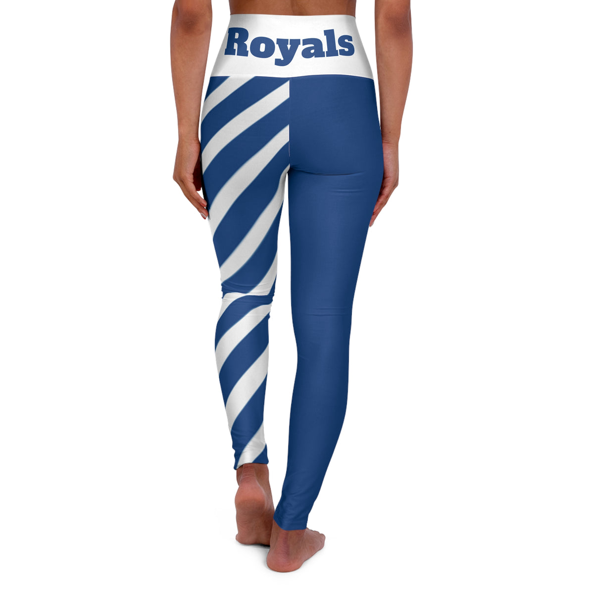 Blue Stripe High Waisted Yoga Leggings, Activewear for Fitness, Comfortable Leggings for Yoga, Exercise & Athleisure