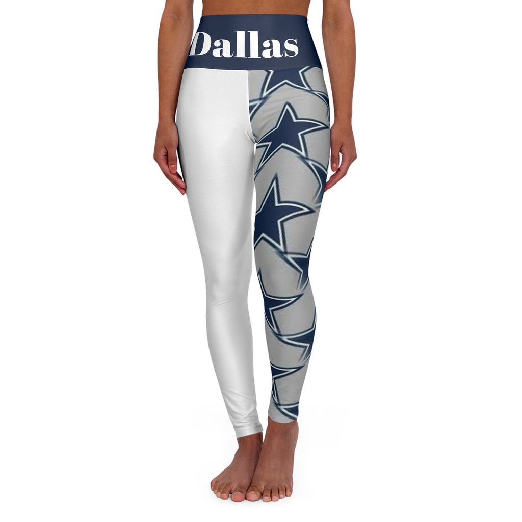 Women's Dallas Football Team Themed High Waisted Yoga Leggings