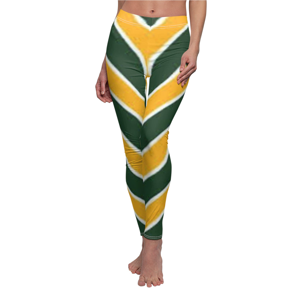 Green Bay Football Themed Green and Gold Women's Leggings