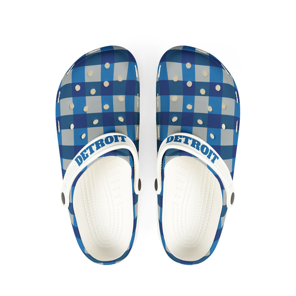 Blue Buffalo Plaid Detroit Clogs | EVA Foam Shoes