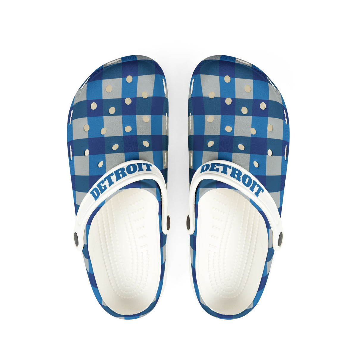 Blue Buffalo Plaid Detroit Clogs | EVA Foam Shoes