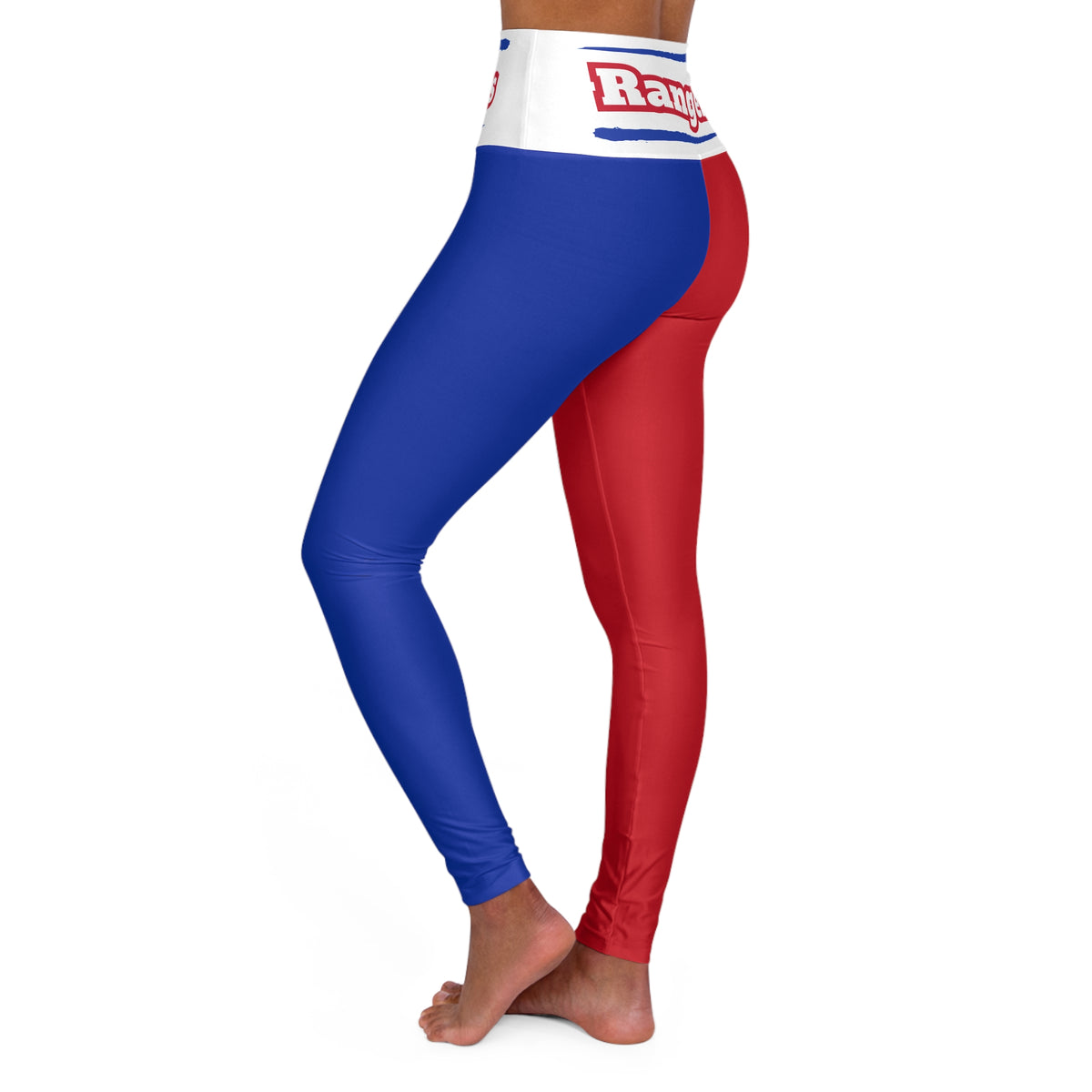 Women's New York Hockey Themed High Waisted Yoga Leggings,  Rangers Leggings, Cute yoga pants, Women's Leggings,  gift