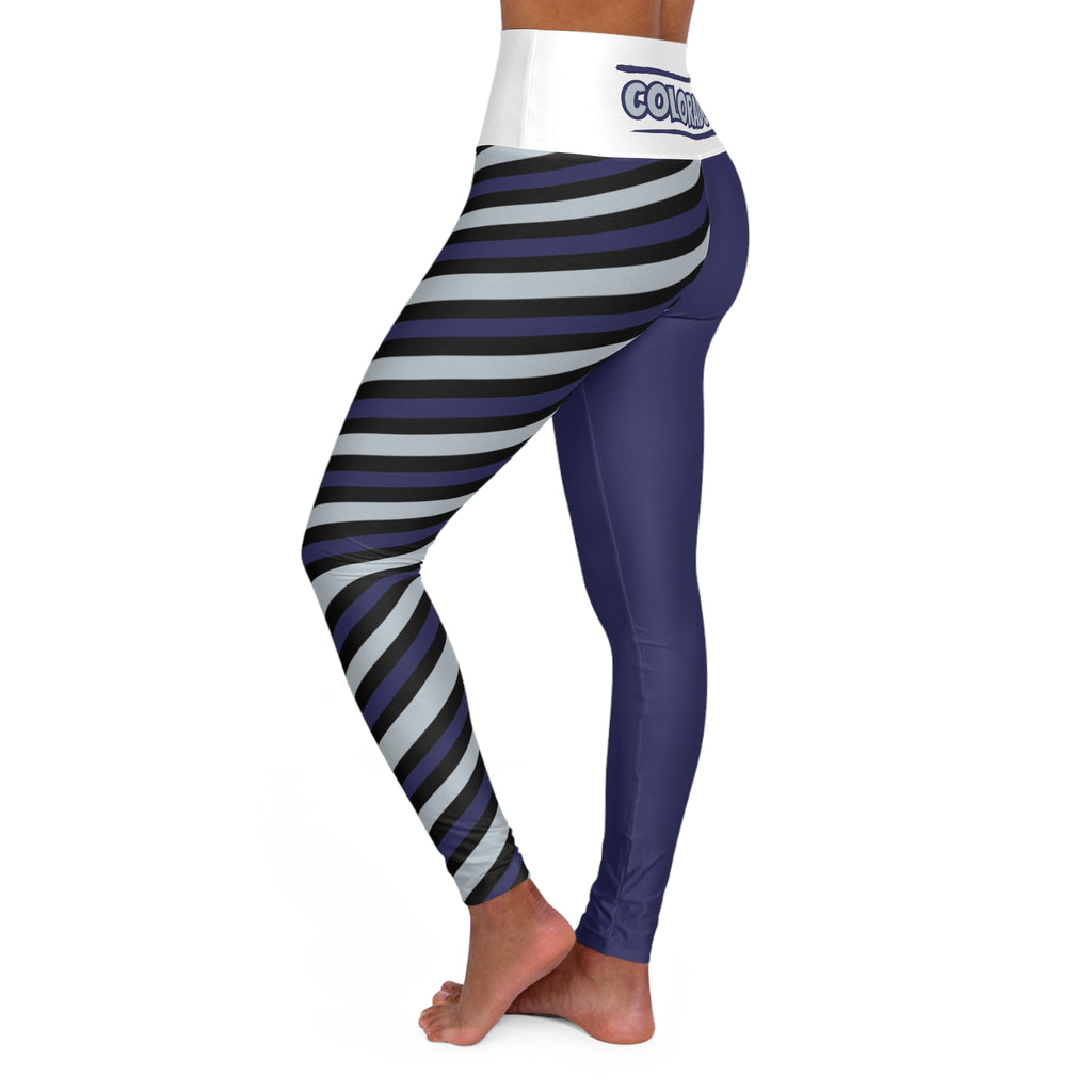 Purple High Waisted Yoga Leggings, Colorado baseball themed leggings, cute women's leggings, cute yoga pants, gift baseball fan pants
