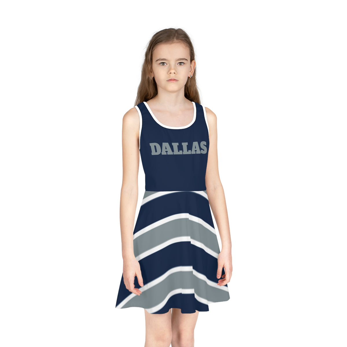 Girls' Sports Sundress, Personalized Dress for game day, Dallas Themed Dress, Matching dresses, Sports Fan Dress, matching photo dress