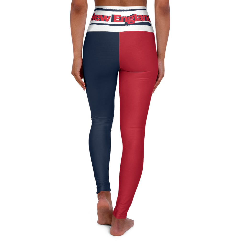 New England Football Themed High Waisted Yoga Leggings