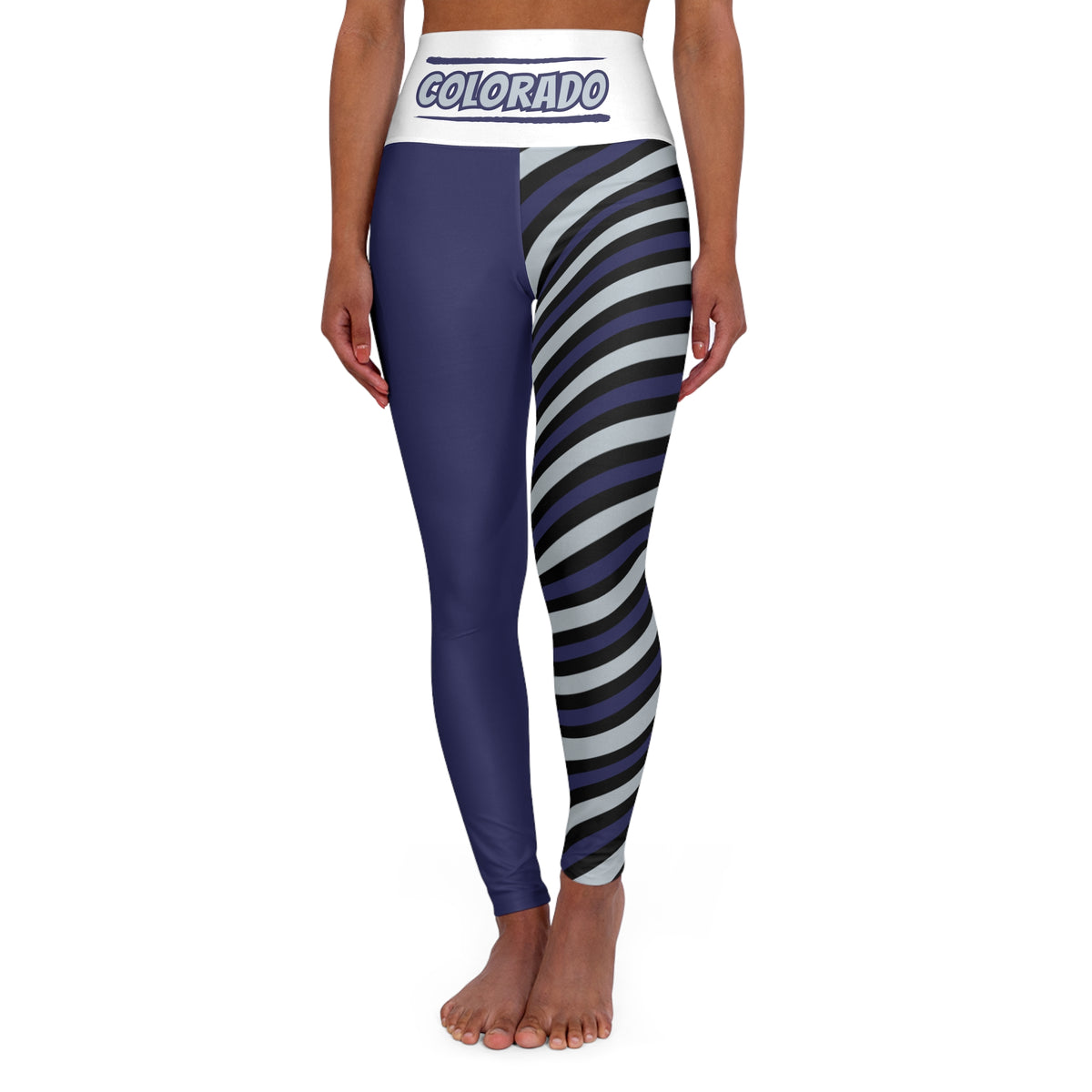 Purple High Waisted Yoga Leggings, Colorado baseball themed leggings, cute women's leggings, cute yoga pants, gift baseball fan pants