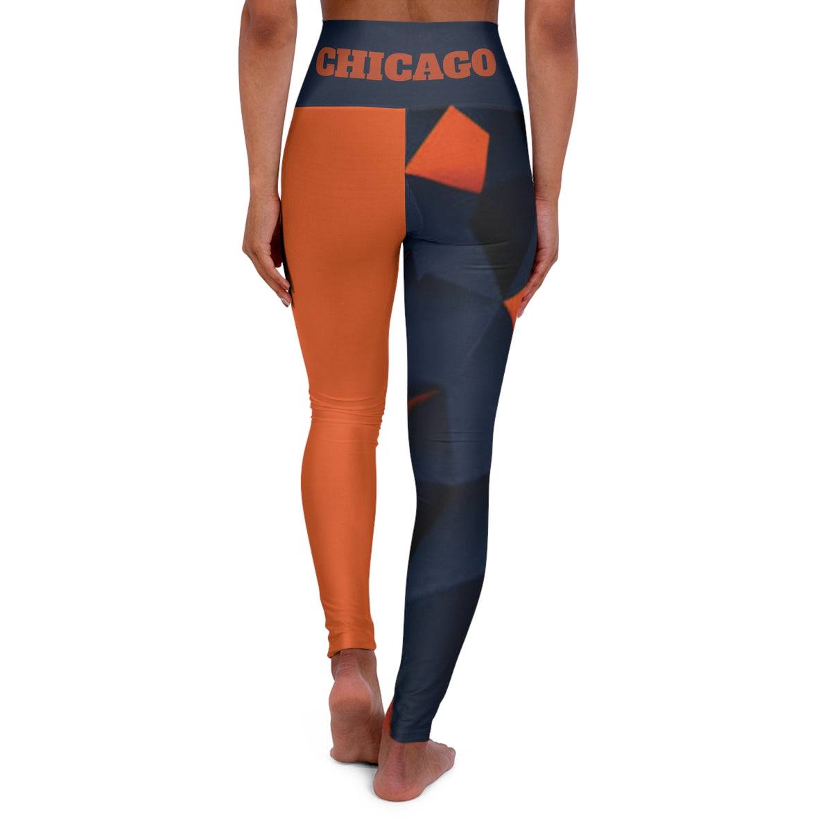 Chicago Football Themed High Waisted Leggings, Chicago Football Leggings, Women's Leggings, Game day pants, Chicago Fan Leggings, gift