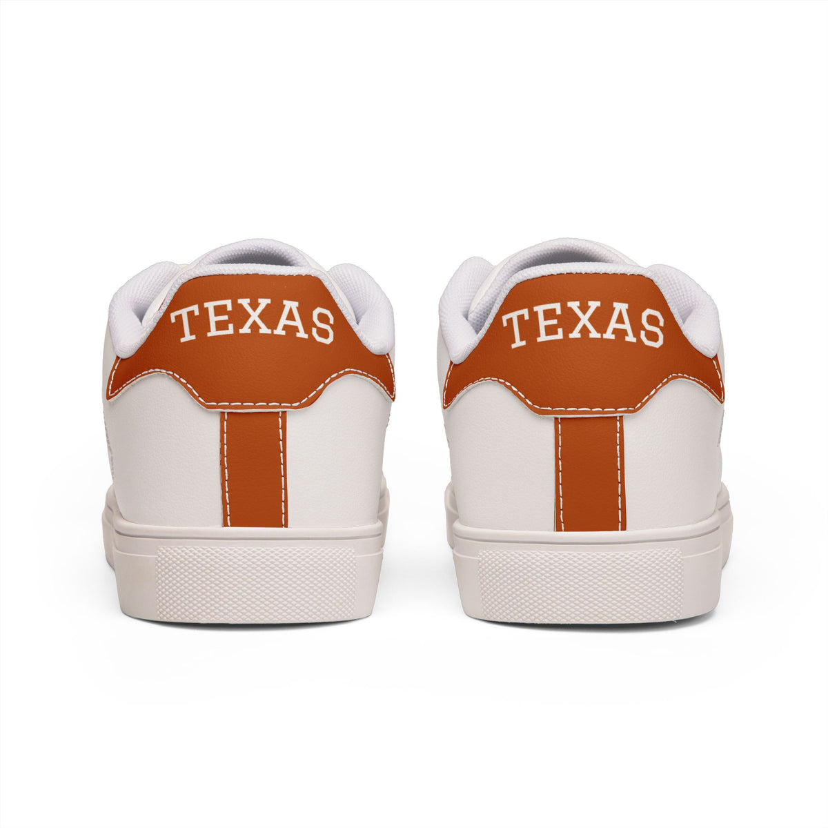 Texas tennis shoes, Low-Top Leather Sneakers, Unisex sneakers, orange and white shoes, college fan shoes, game day shoes, alumni gift