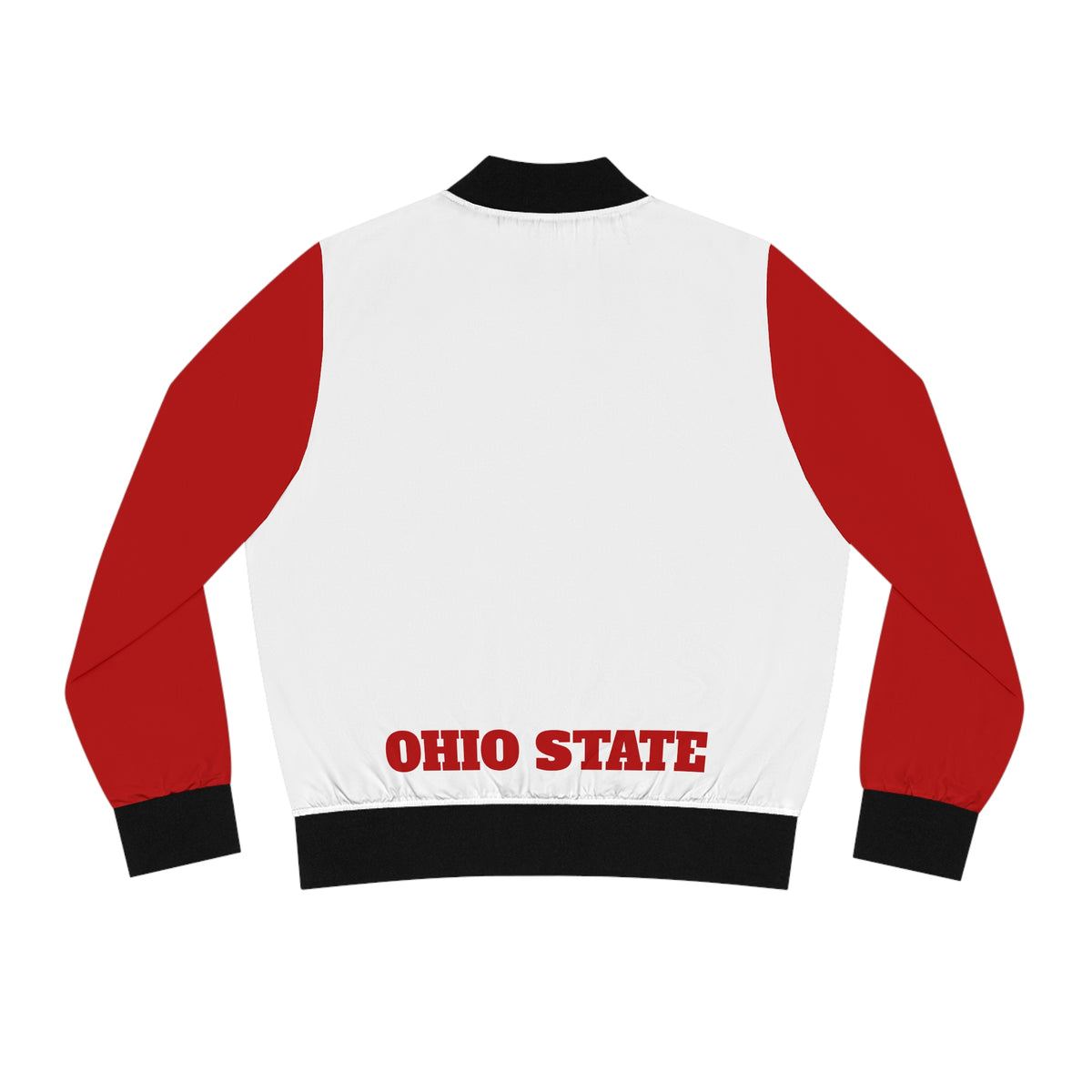 Red and White Women's Bomber Jacket, Game Day Jacket, Ohio State Themed, College Sports Fashion, Tailgating Outfit, Gift