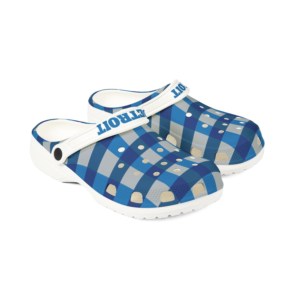 Blue Buffalo Plaid Detroit Clogs | EVA Foam Shoes