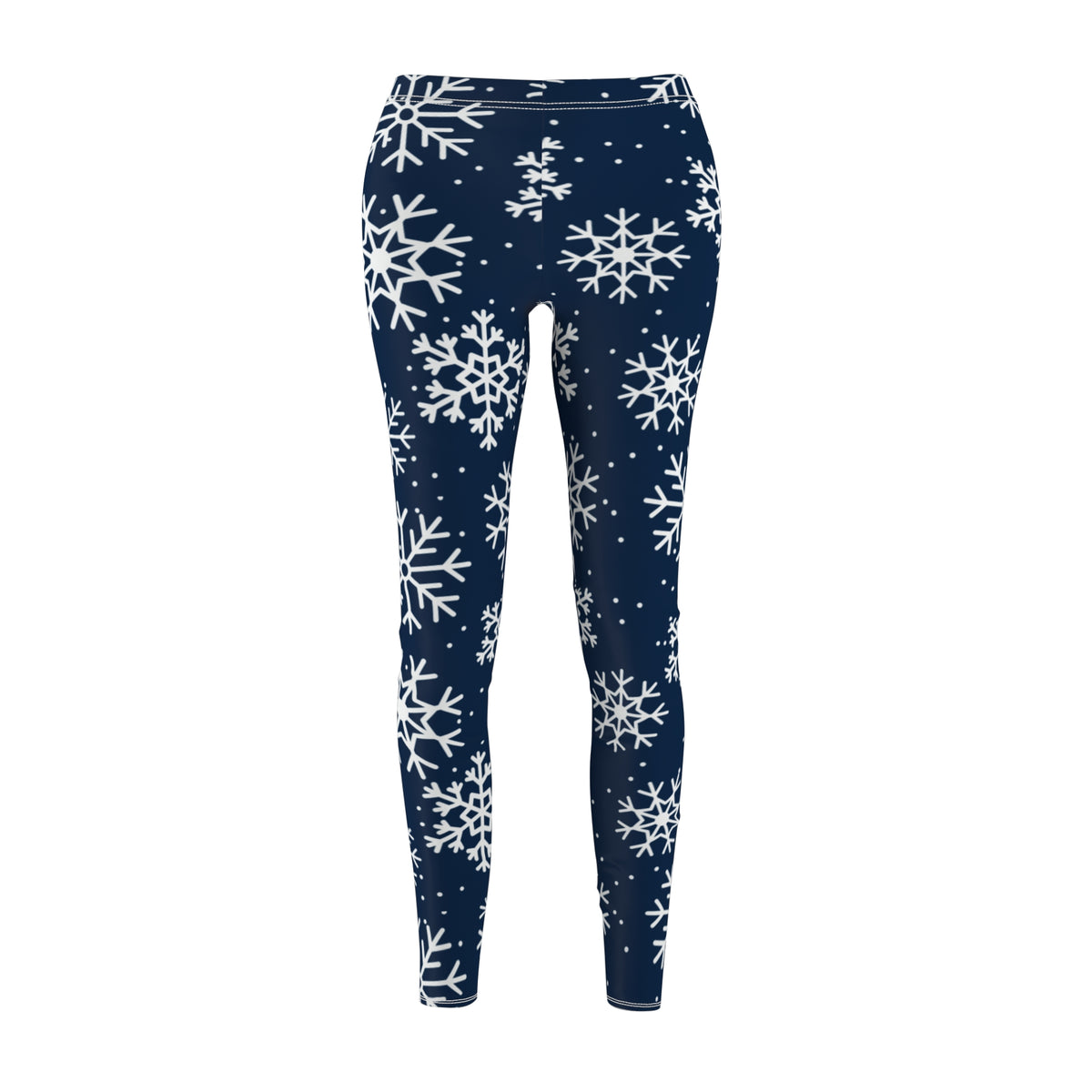 Blue and White Snowflakes Leggings, Winter Snowflake Pattern Leggings, Dallas football themed leggings, Women's yoga pants, game day pants