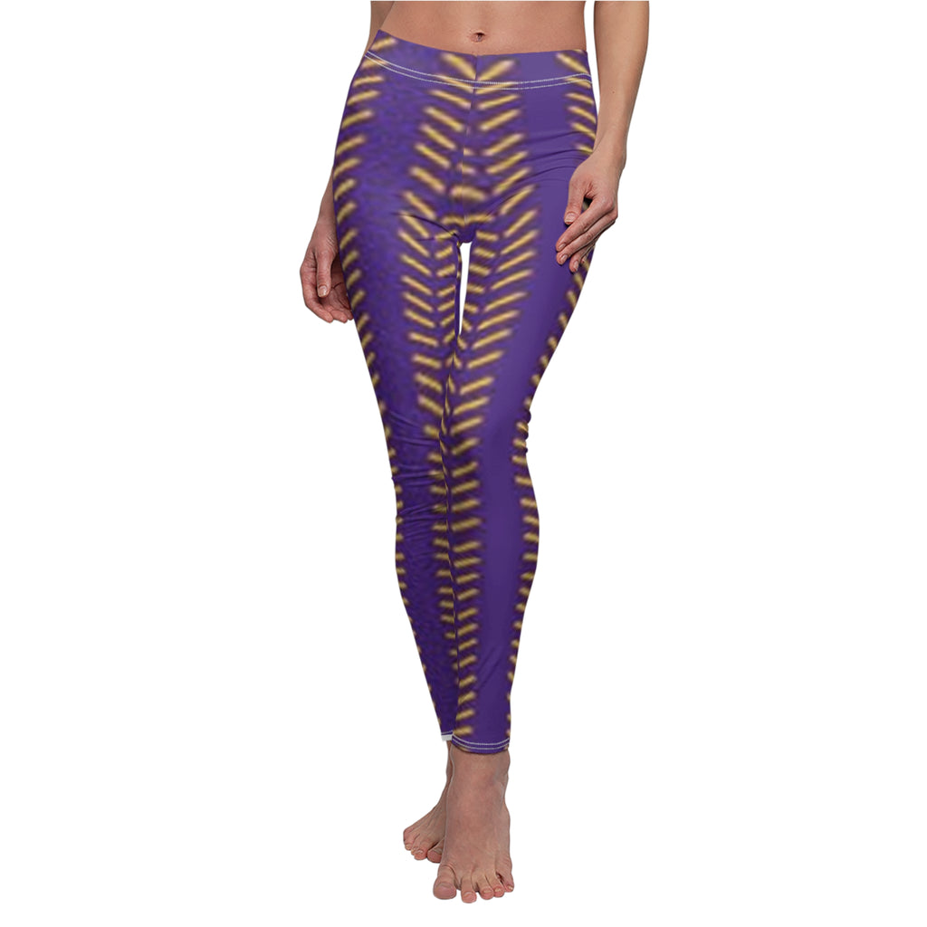 Women's Minnesota Football Themed, Purple and Gold Leggings