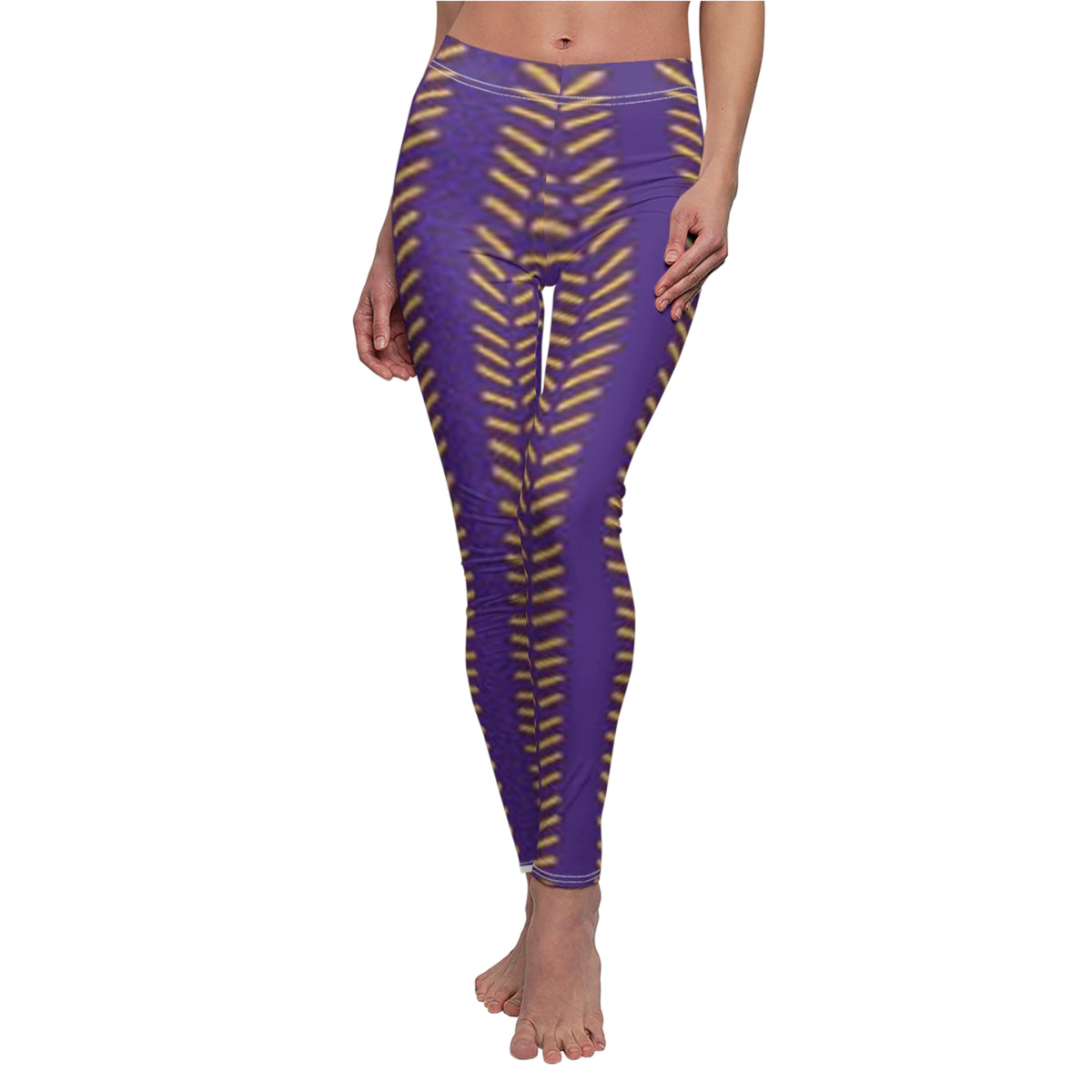 Women's Minnesota Football Themed, Purple and Gold Leggings